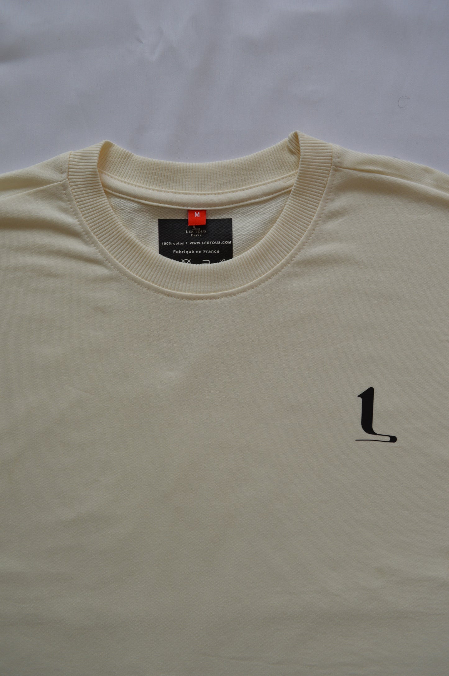 Beige Over Size Drop-shoulder T-Shirt unisex